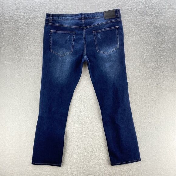 Henry & William Jeans Mens 42x32 Blue Relax Fit Distressed American Preppy Denim - Picture 8 of 16